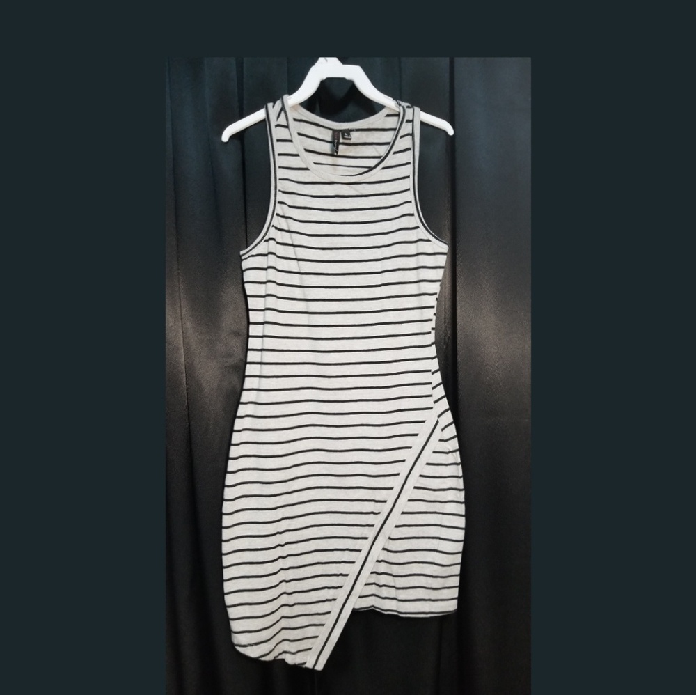 Black and gray striped dress